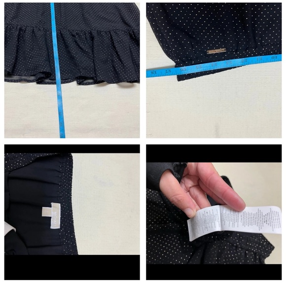 MICHAEL Michael Kors L asymmetrical black with gold ruffle skirt - Picture 4 of 11